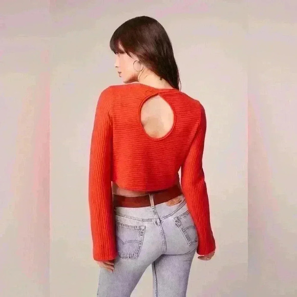 BOG Band of the Free Alize Rust Long Sleeve Crop Top, new with tags - Picture 3 of 7